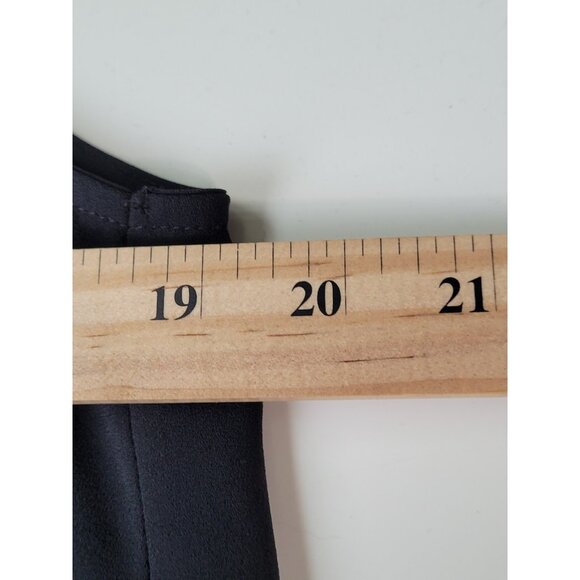 Vintage Y2K Tank Top S Shell Black Studs Hi Low V-Neck Split Back Gauzy - Picture 7 of 12